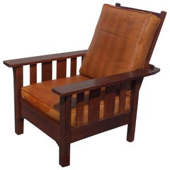 Stickley Bros. Attributed Slatted Morris Chair