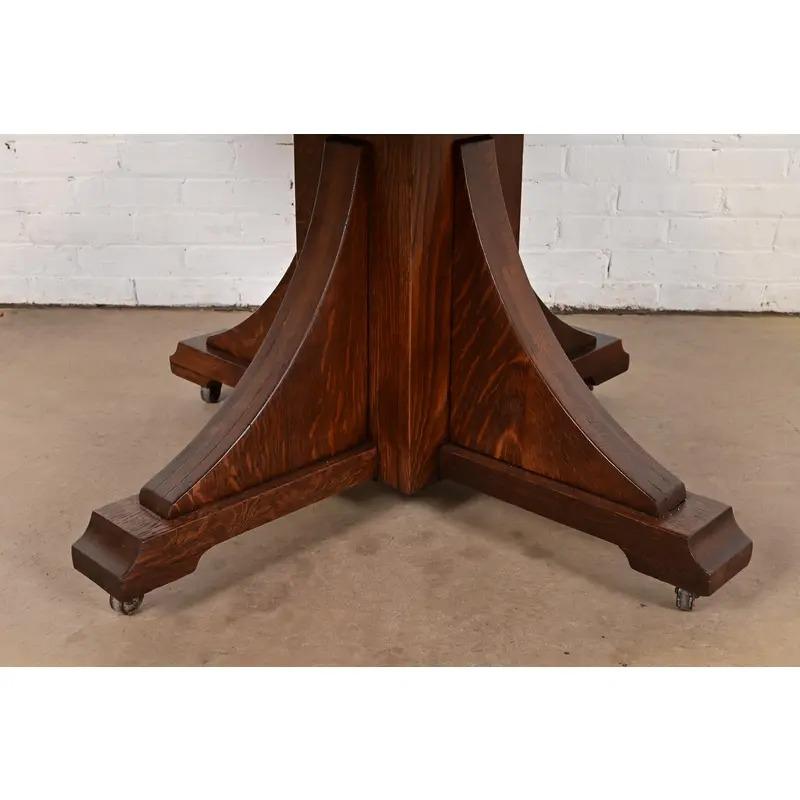 Table de salle à manger à rallonge ancienne de style Arts & Crafts de Stickley Brothers, nouvellement repeinte en vente 5