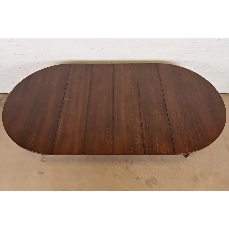 Table de salle à manger à rallonge ancienne de style Arts & Crafts de Stickley Brothers, nouvellement repeinte en vente 3