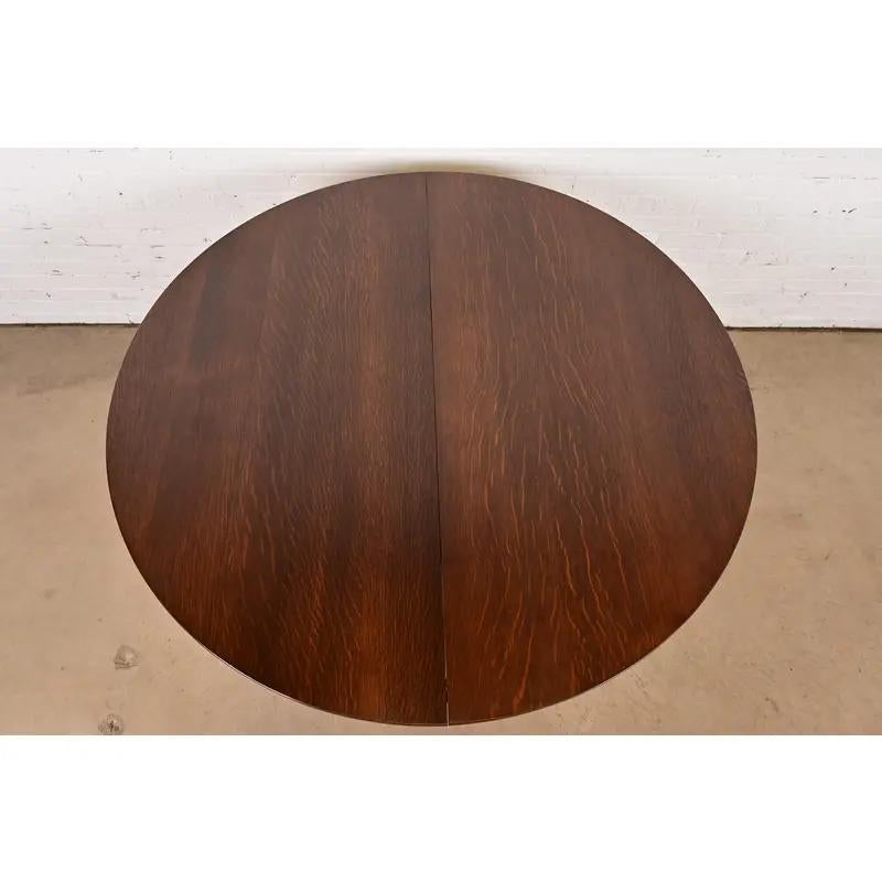 20ième siècle Table de salle à manger à rallonge ancienne de style Arts & Crafts de Stickley Brothers, nouvellement repeinte en vente