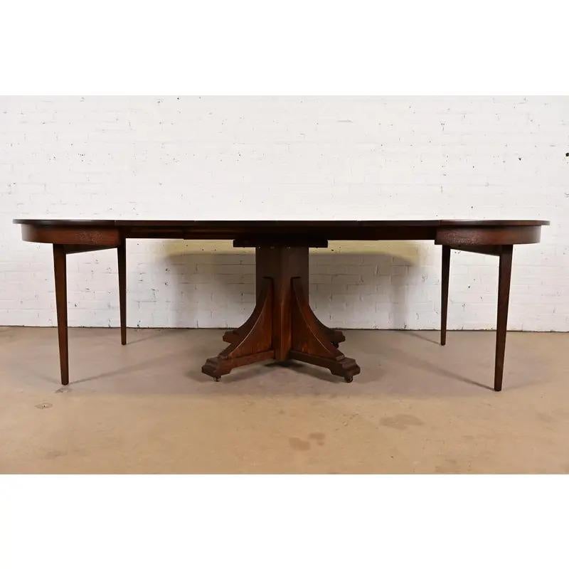 Table de salle à manger à rallonge ancienne de style Arts & Crafts de Stickley Brothers, nouvellement repeinte en vente 1