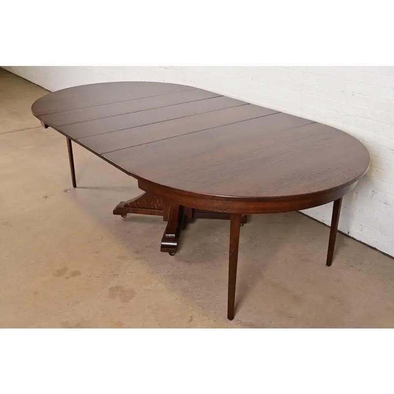 Table de salle à manger à rallonge ancienne de style Arts & Crafts de Stickley Brothers, nouvellement repeinte en vente 2