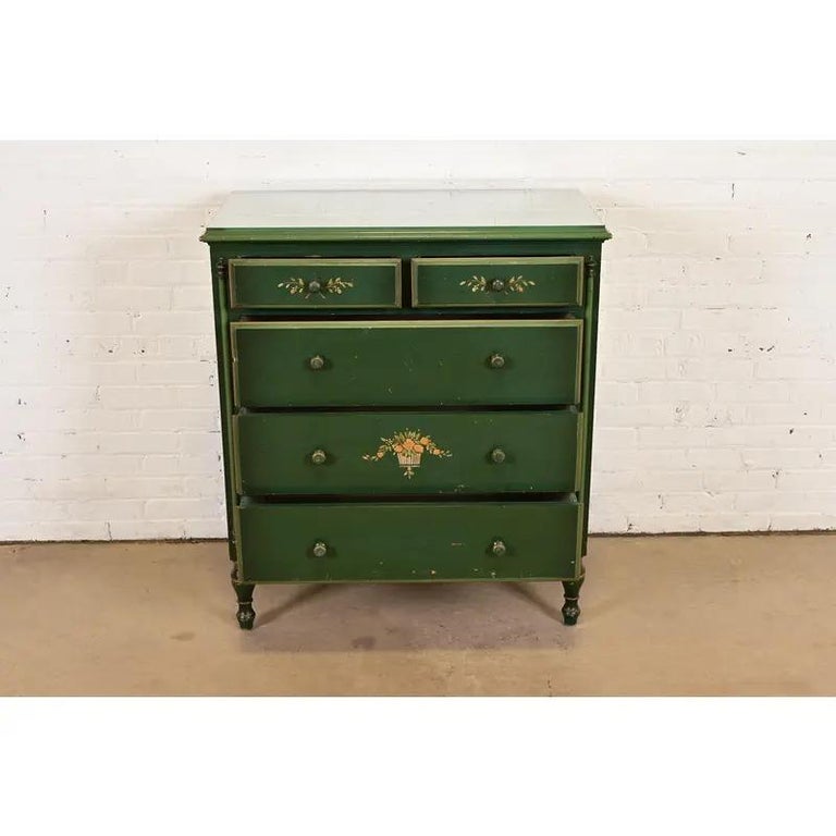 Stickley Brothers Antique Early American Green Lacquered Dresser, Circa  1920s at 1stDibs