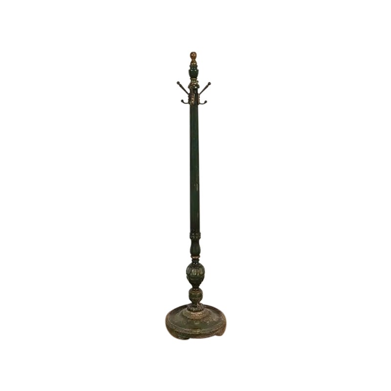 Stickley Brothers Antique Early American Green Lacquered Hall Tree, Circa 1920s For Sale