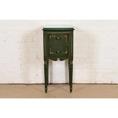 Stickley Brothers Antique Early American Green Lacquered Nightstand, Circa 1920s
