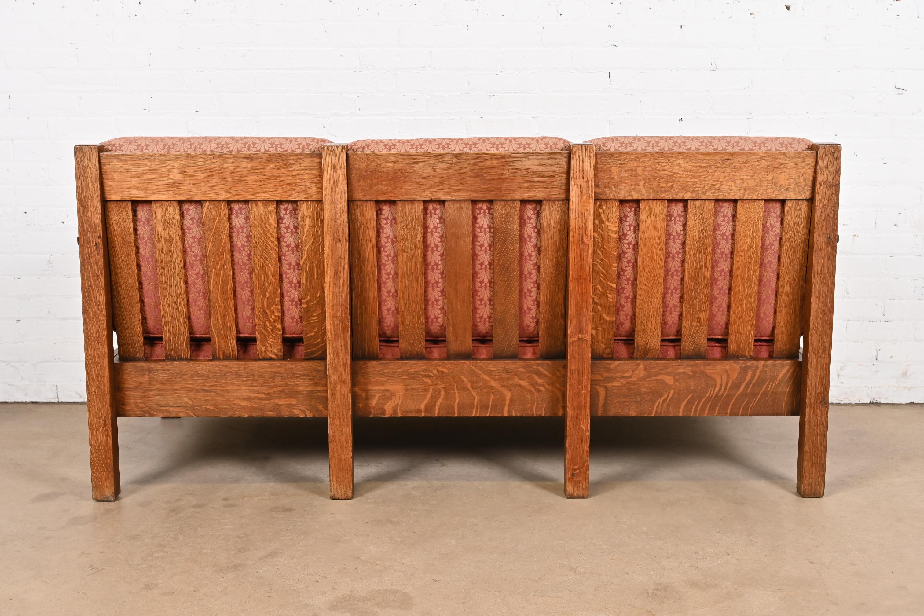 Canapé Mission Arts and Crafts de Stickley Brothers, vers 1900 en vente 4