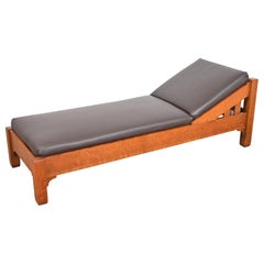 Stickley Brothers Antique Mission Oak Arts & Crafts Daybed, Newly Reupholstered