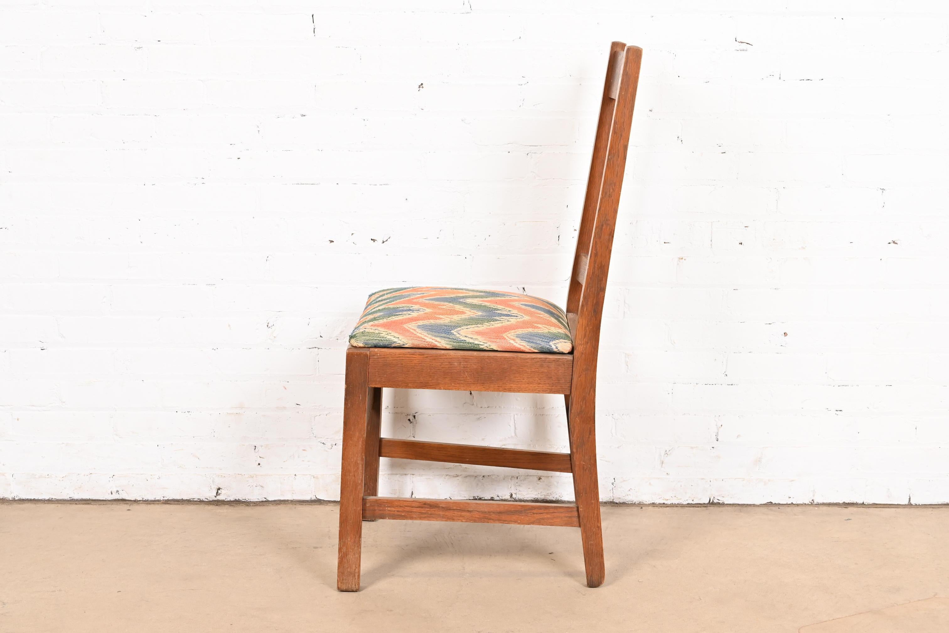 Stickley Brothers Antique Mission Oak Arts & Crafts Desk Chair or Side Chair For Sale 3