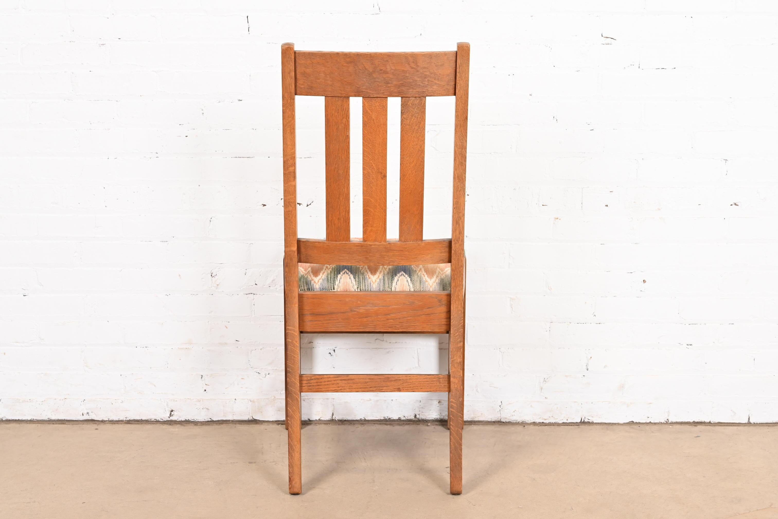 Stickley Brothers Antique Mission Oak Arts & Crafts Desk Chair or Side Chair For Sale 4