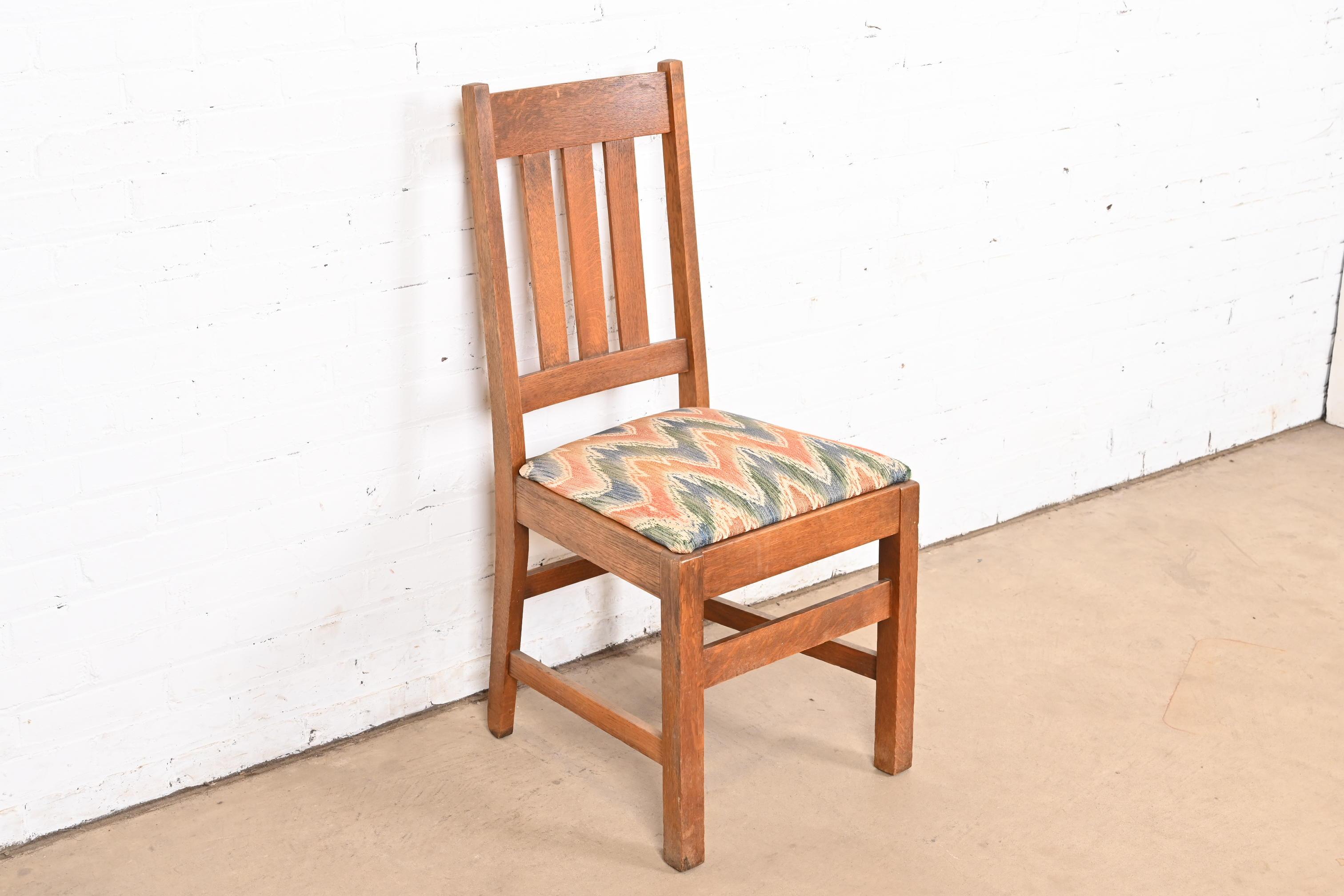 Arts and Crafts Stickley Brothers Antique Mission Oak Arts & Crafts Desk Chair or Side Chair For Sale