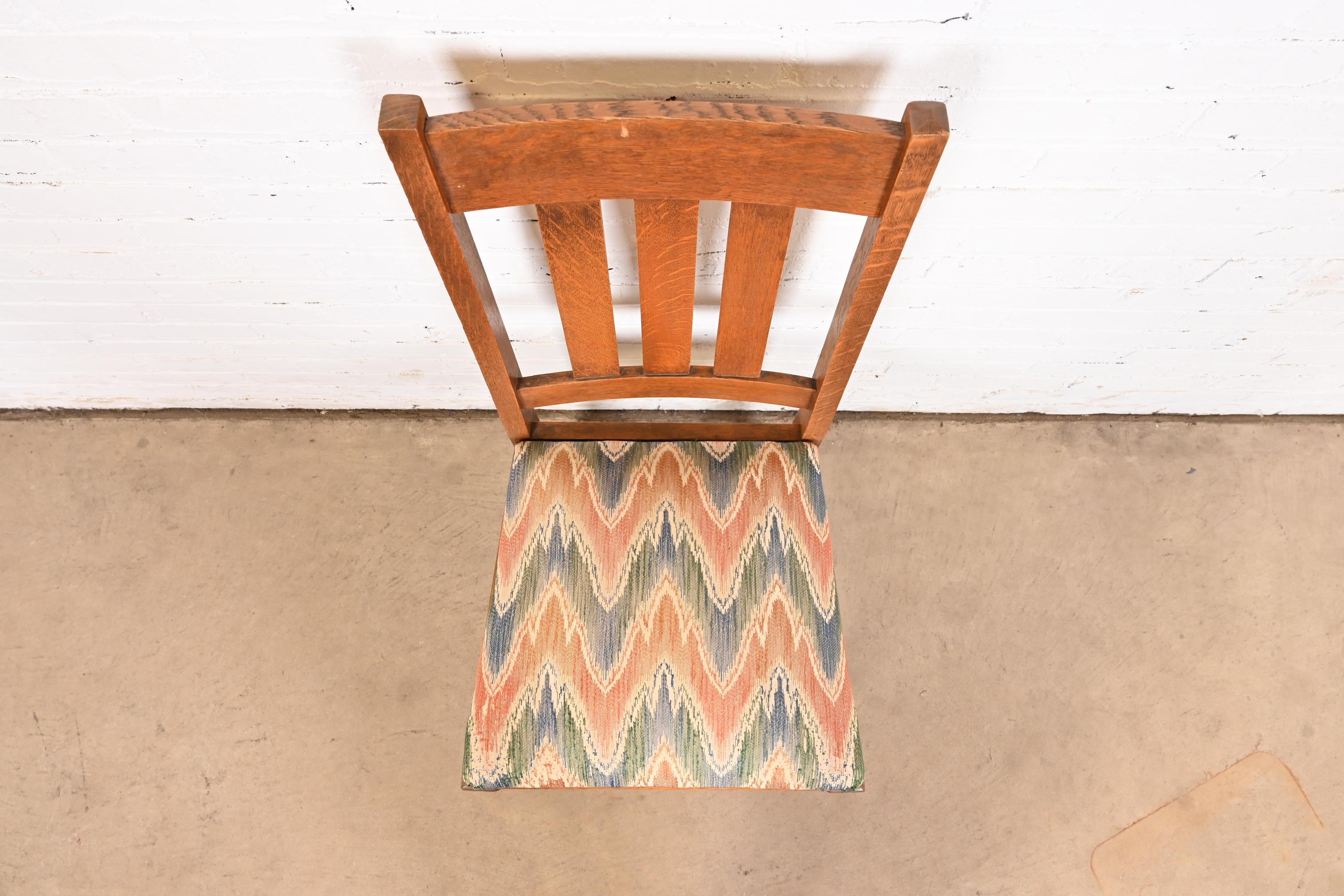 20th Century Stickley Brothers Antique Mission Oak Arts & Crafts Desk Chair or Side Chair For Sale