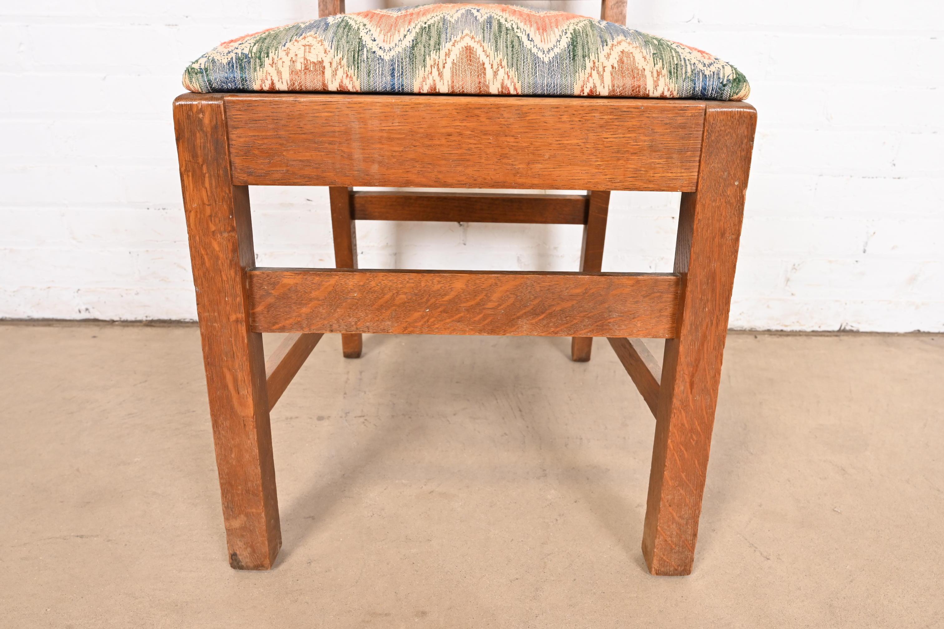 Stickley Brothers Antique Mission Oak Arts & Crafts Desk Chair or Side Chair For Sale 2