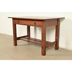 Stickley Brothers Antique Mission Oak Arts & Crafts Desk, Newly Refinished