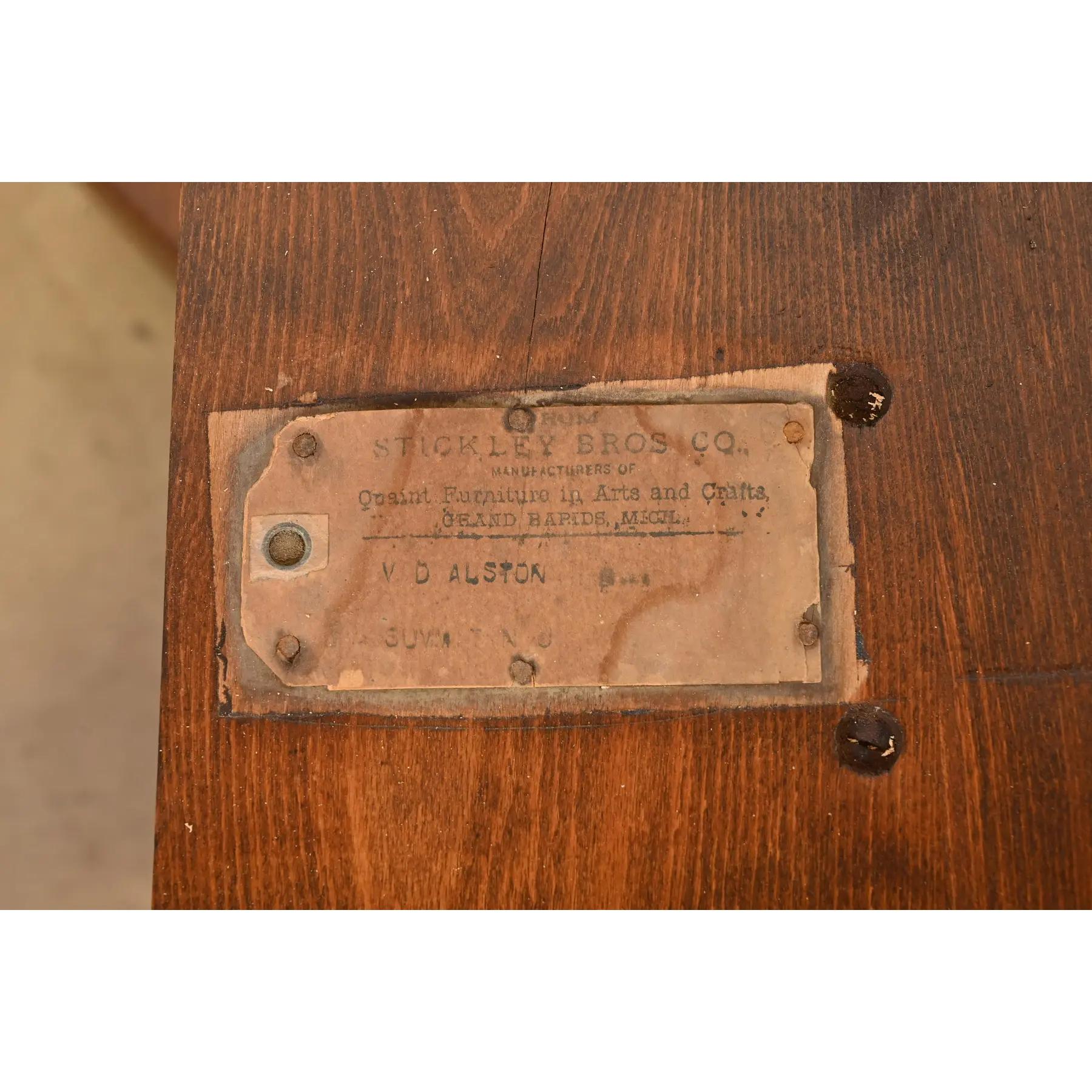 Stickley Brothers Antiker Missions-Esstisch aus Eiche im Arts & Crafts-Stil, neu lackiert im Angebot 5