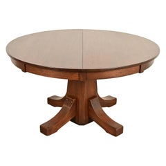 Stickley Brothers Antique Mission Oak Arts & Crafts Dining Table, Refinished
