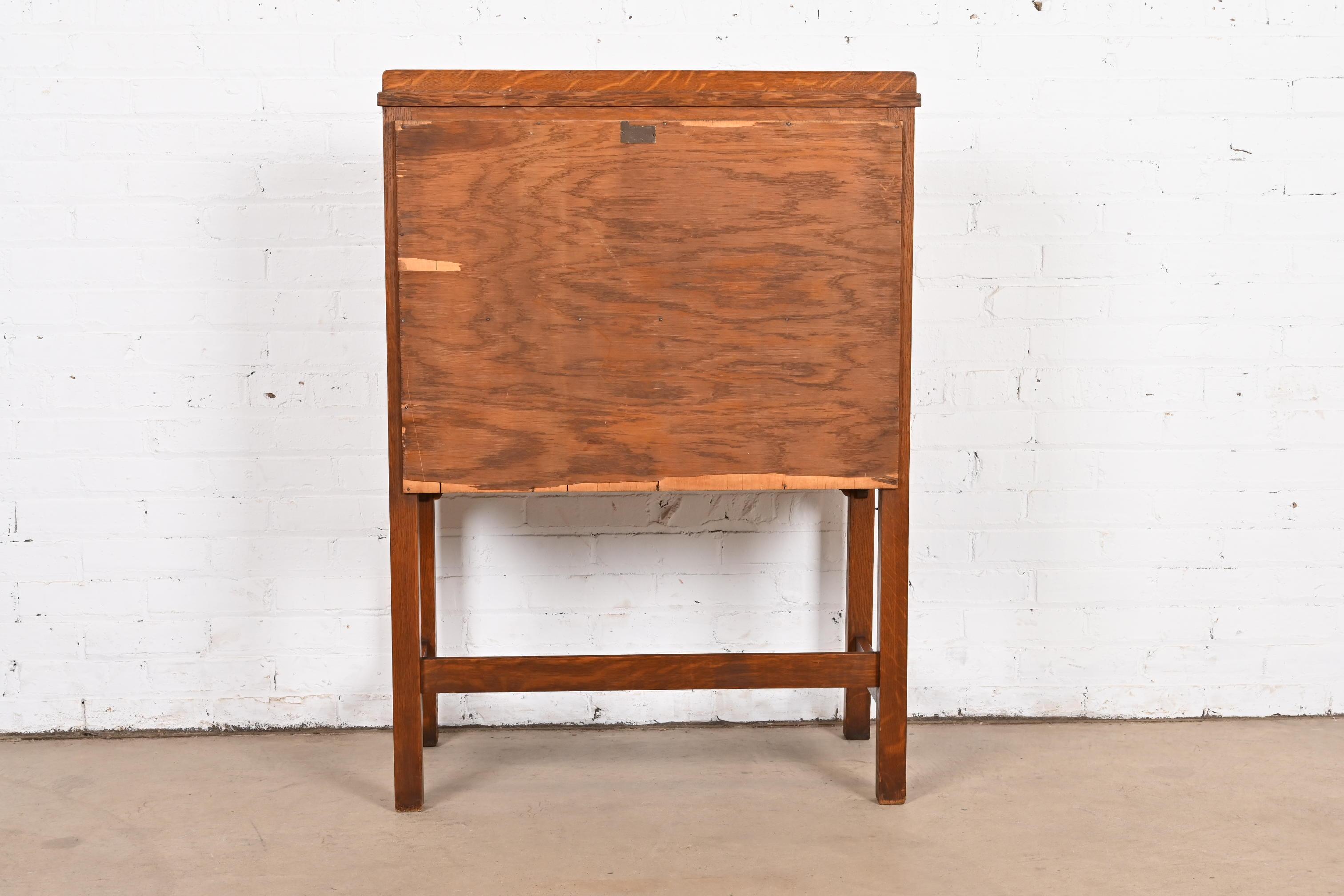 Stickley Brothers Antique Mission Oak Arts & Crafts Drop Front Secretary Desk 4