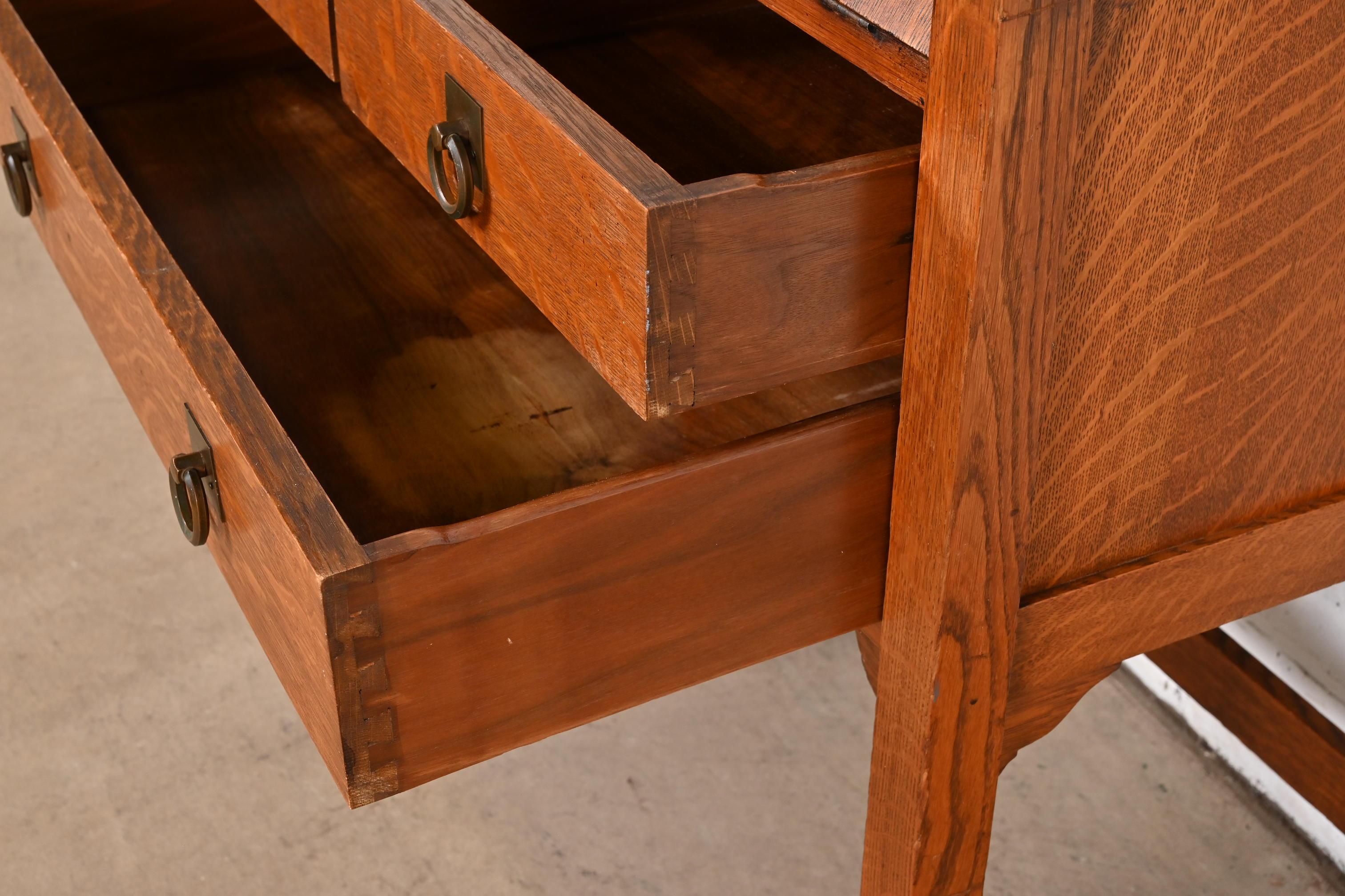 Stickley Brothers Antique Mission Oak Arts & Crafts Drop Front Secretary Desk 1