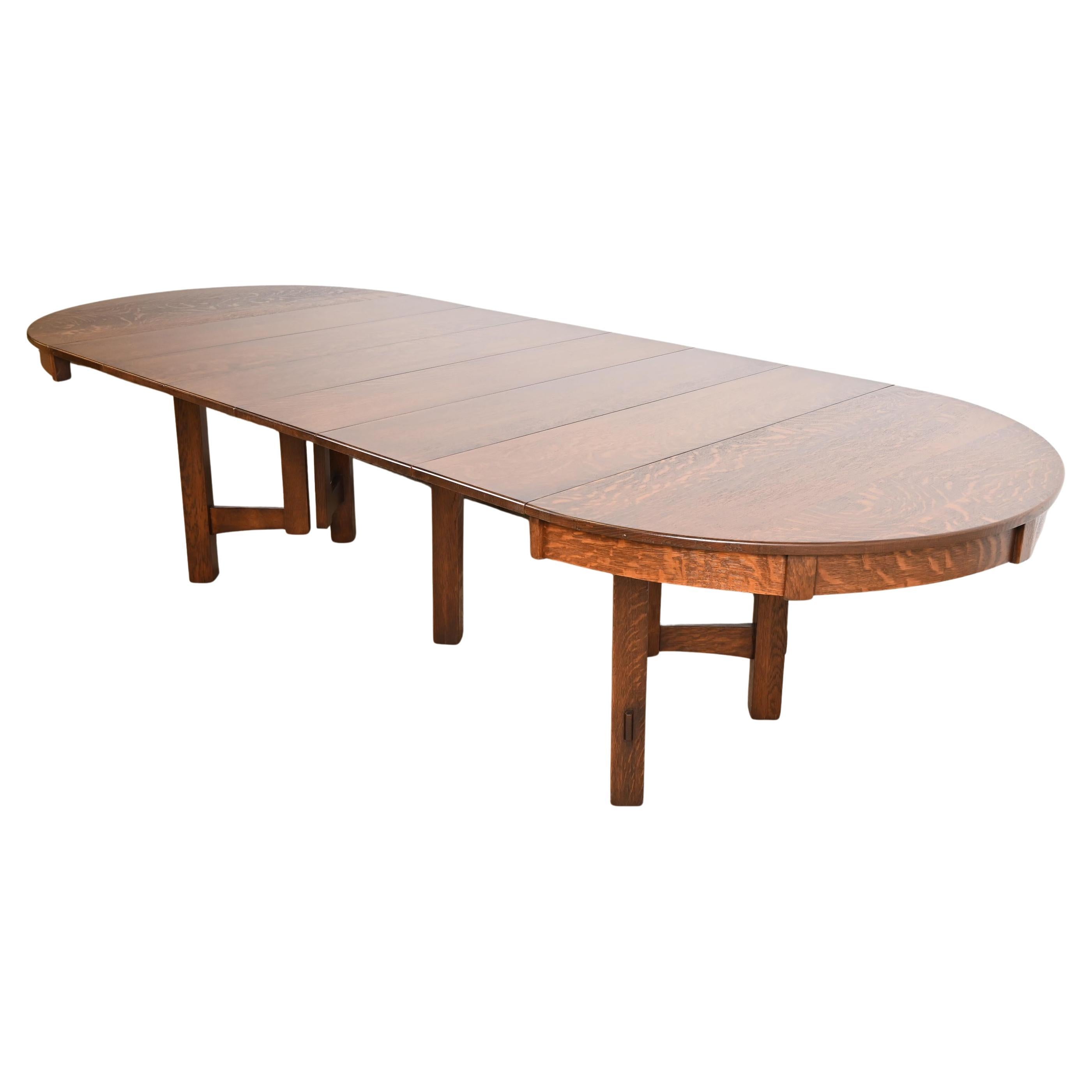Stickley Brothers Mesa de comedor extensible antigua Mission Oak Arts & Crafts