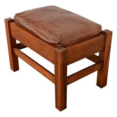 Stickley Brothers Antique Mission Oak Arts & Crafts Footstool, Circa 1910