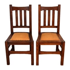 Stickley Brothers - Sedie da pranzo in quercia Mission Arts 
Crafts, coppia