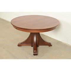 Stickley Brothers Antique Mission Oak Arts & Crafts Pedestal Dining Table