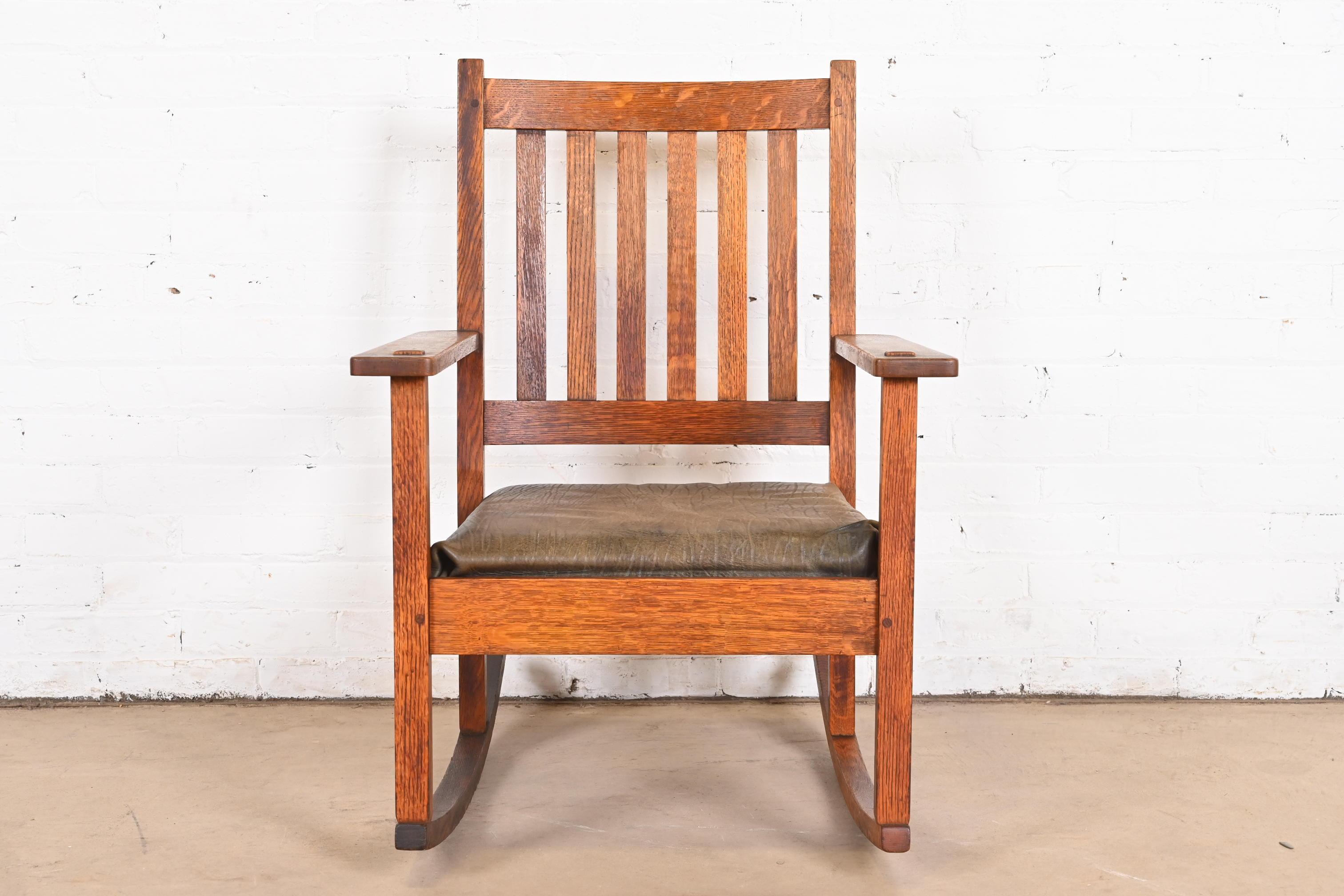 antique mission style rocking chair