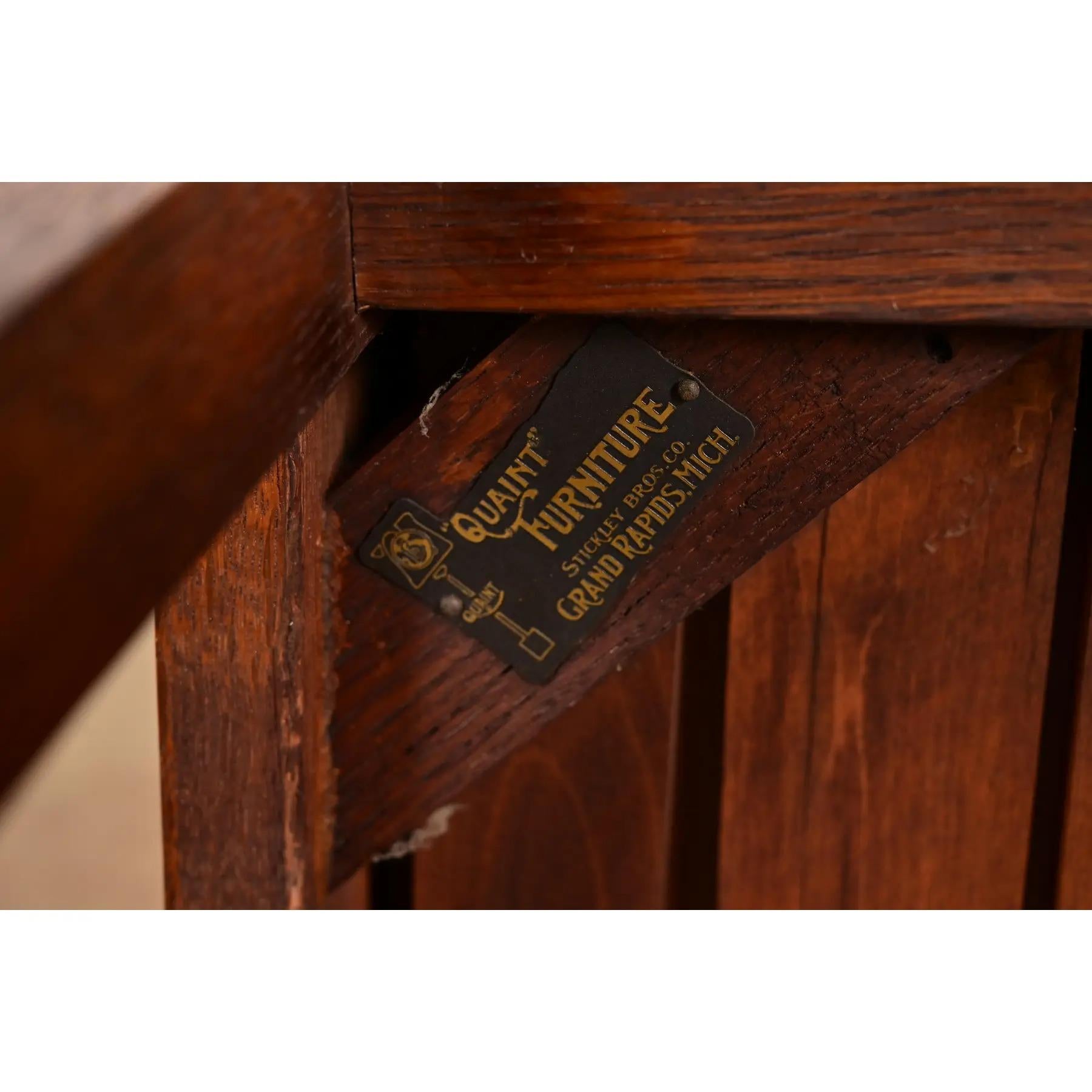 Stickley Brothers Antiker Missionsstuhl aus Eichenholz im Arts and Crafts-Stil, um 1910 im Angebot 7