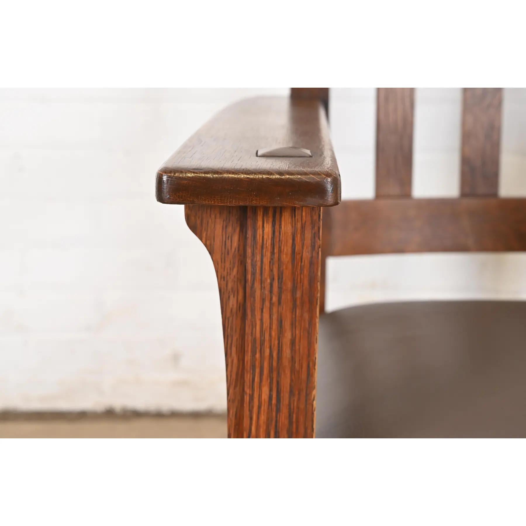 Stickley Brothers Antique Mission Oak Arts & Crafts Rocking Chair, Circa 1910 3