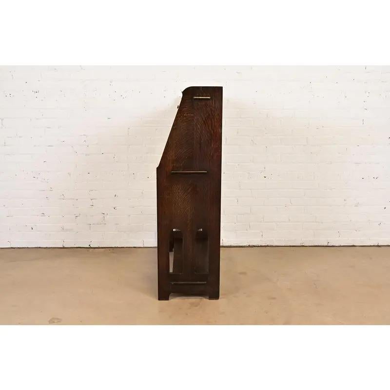 Stickley Brothers Antiker Mission Arts & Crafts Sekretär Eiche, CIRCA 1900 im Angebot 6