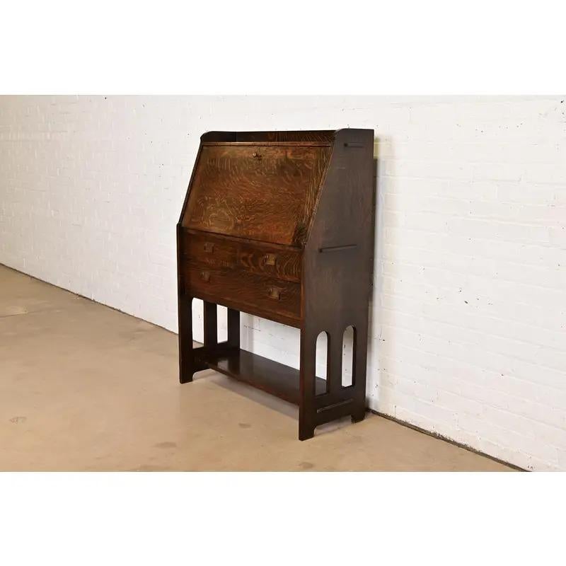 Stickley Brothers Antiker Mission Arts & Crafts Sekretär Eiche, CIRCA 1900 (Arts and Crafts) im Angebot