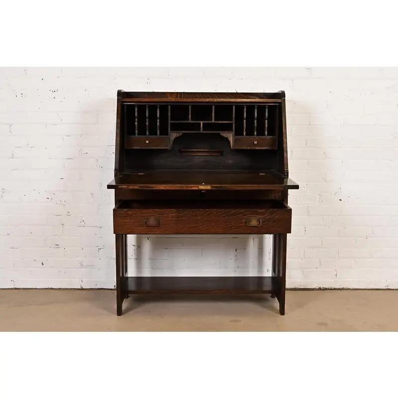 Stickley Brothers Antiker Mission Arts & Crafts Sekretär Eiche, CIRCA 1900 (20. Jahrhundert) im Angebot