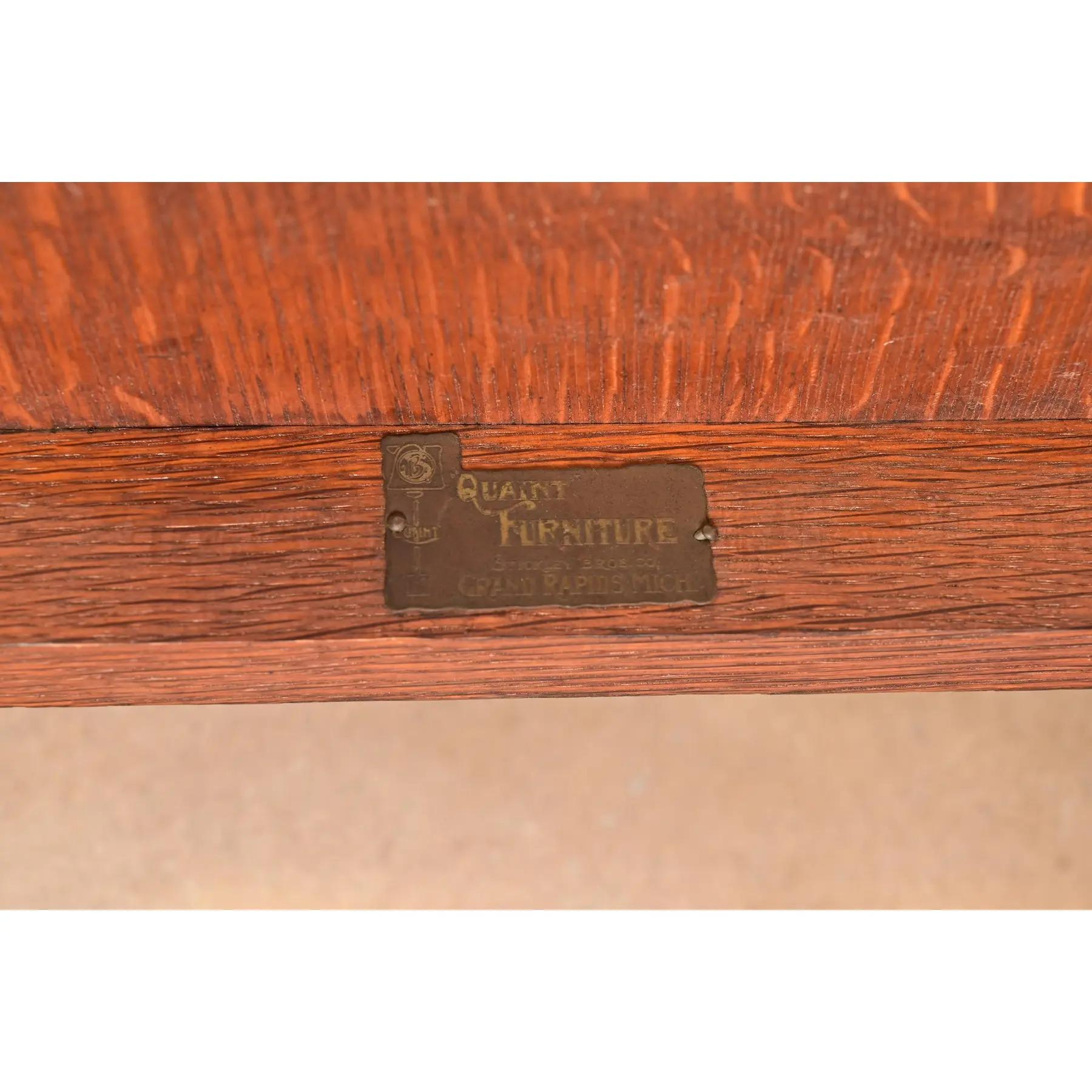 Stickley Brothers Antike Mission Arts & Crafts Eiche Nähen Schaukelstuhl im Angebot 5