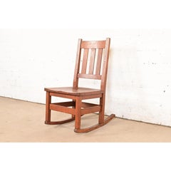 Stickley Brothers Antique Mission Oak Arts & Crafts Sewing Rocking Chair