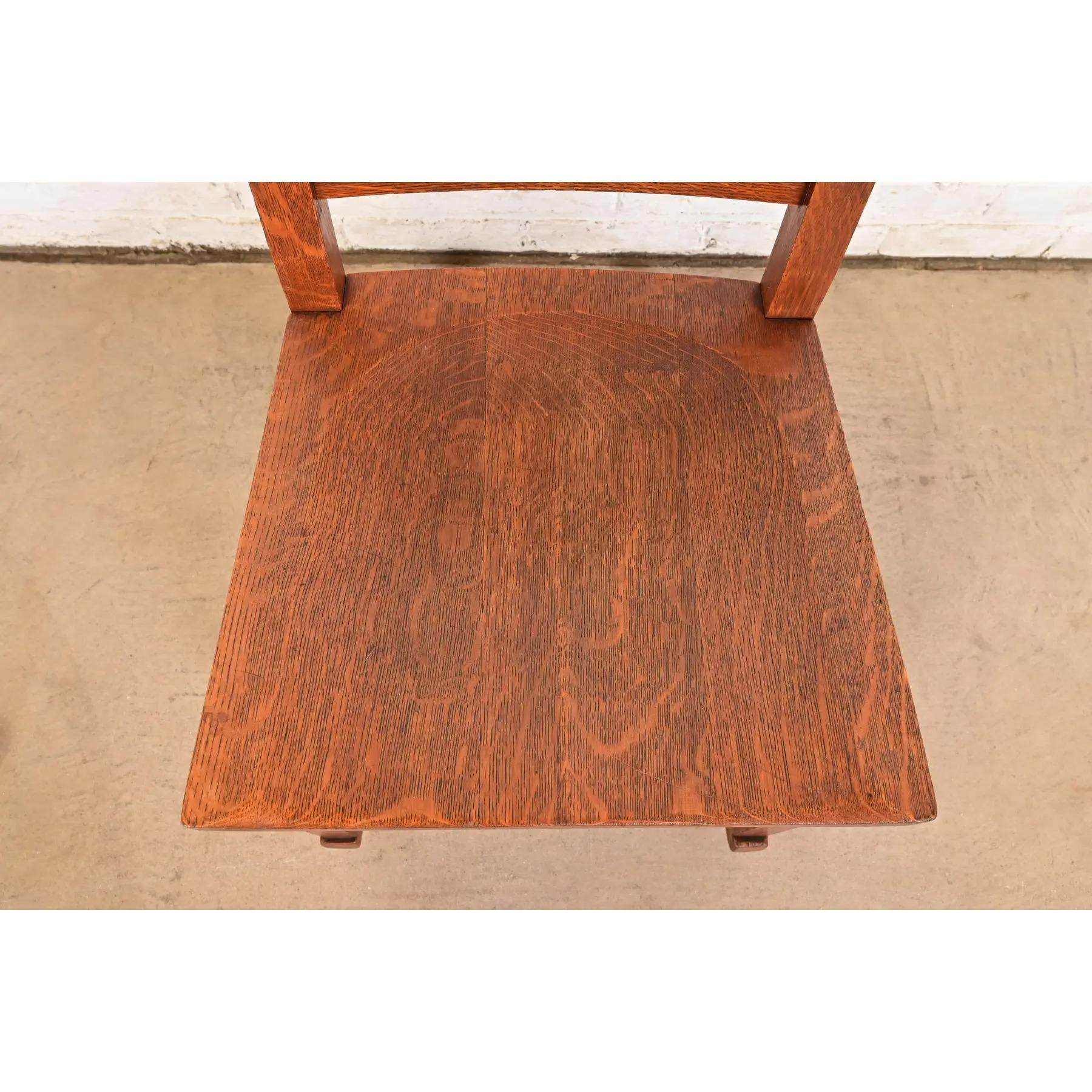 Stickley Brothers Antike Mission Arts & Crafts Eiche Nähen Schaukelstuhl im Angebot 1