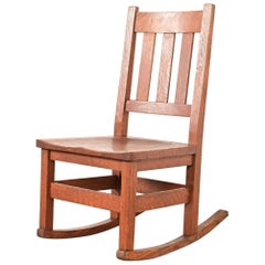 Stickley Brothers Antique Mission Oak Arts & Crafts Sewing Rocking Chair