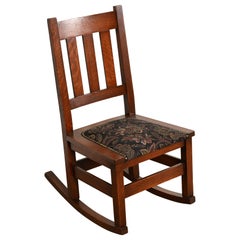 Stickley Brothers Antique Mission Oak Arts & Crafts Sewing Rocking Chair