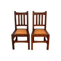 Stickley Brothers - Sedie laterali o sedie da pranzo in quercia Mission Arts
Crafts