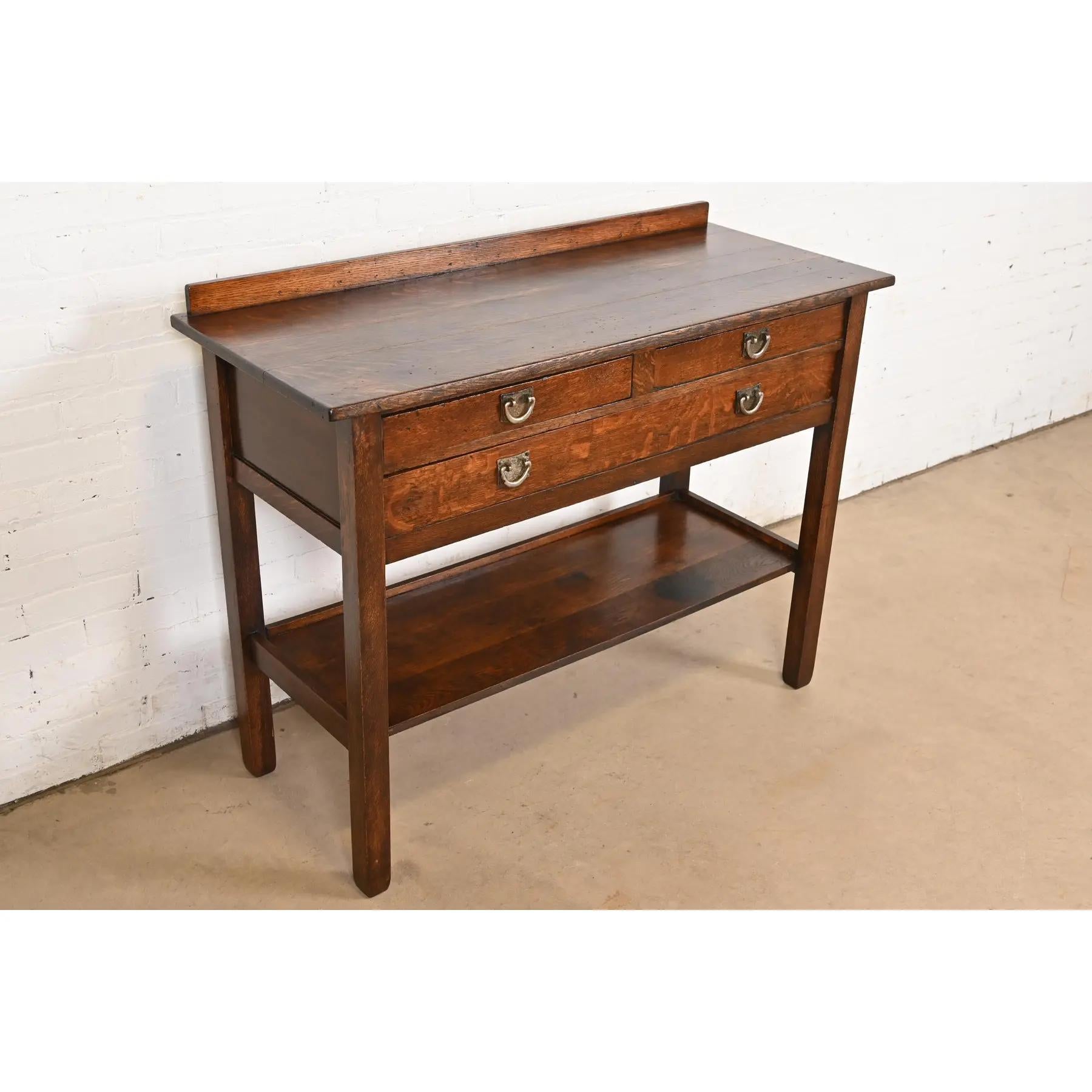 Début du 20ème siècle Service de buffet Mission en chêne Arts & Crafts de Stickley Brothers en vente