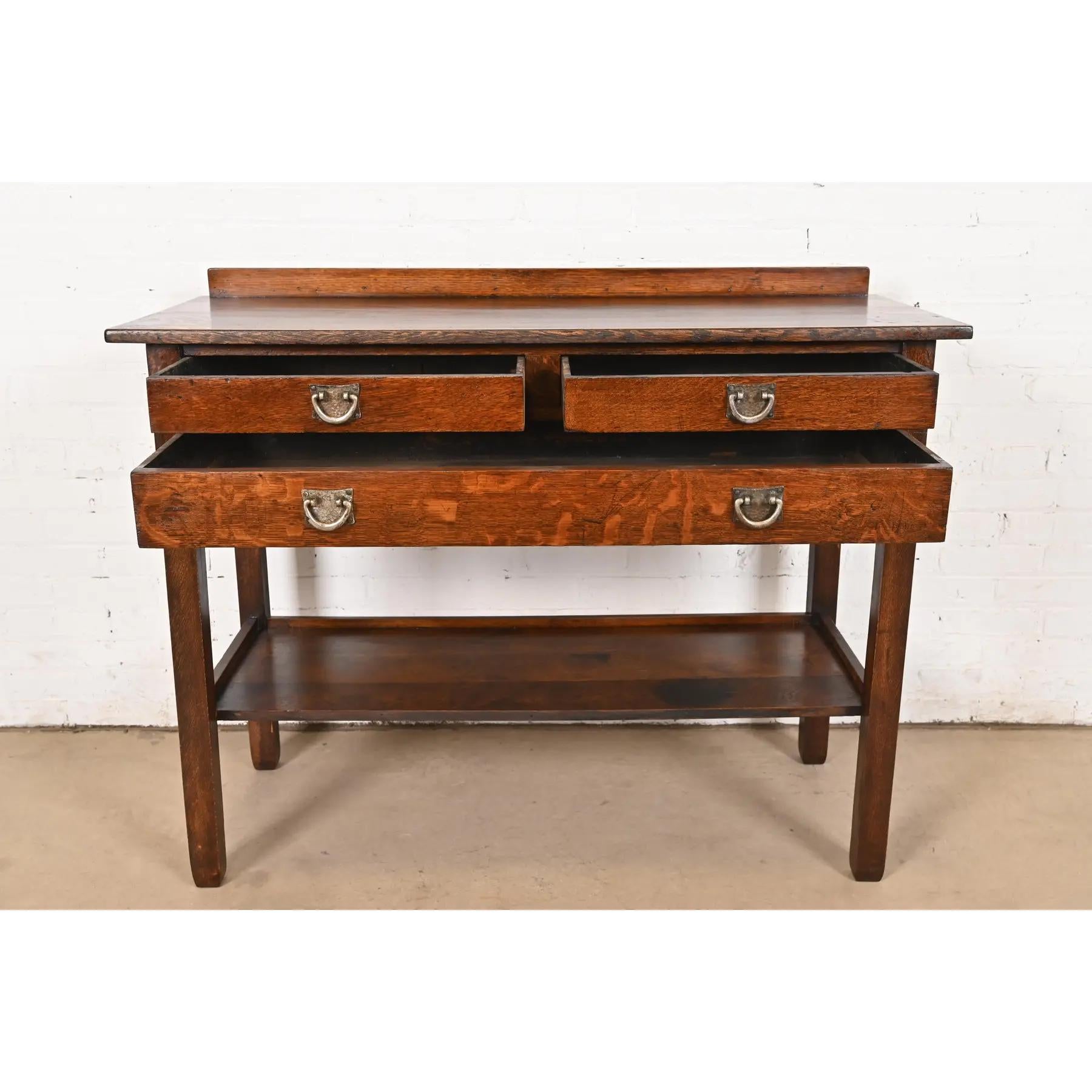 Chêne Service de buffet Mission en chêne Arts & Crafts de Stickley Brothers en vente