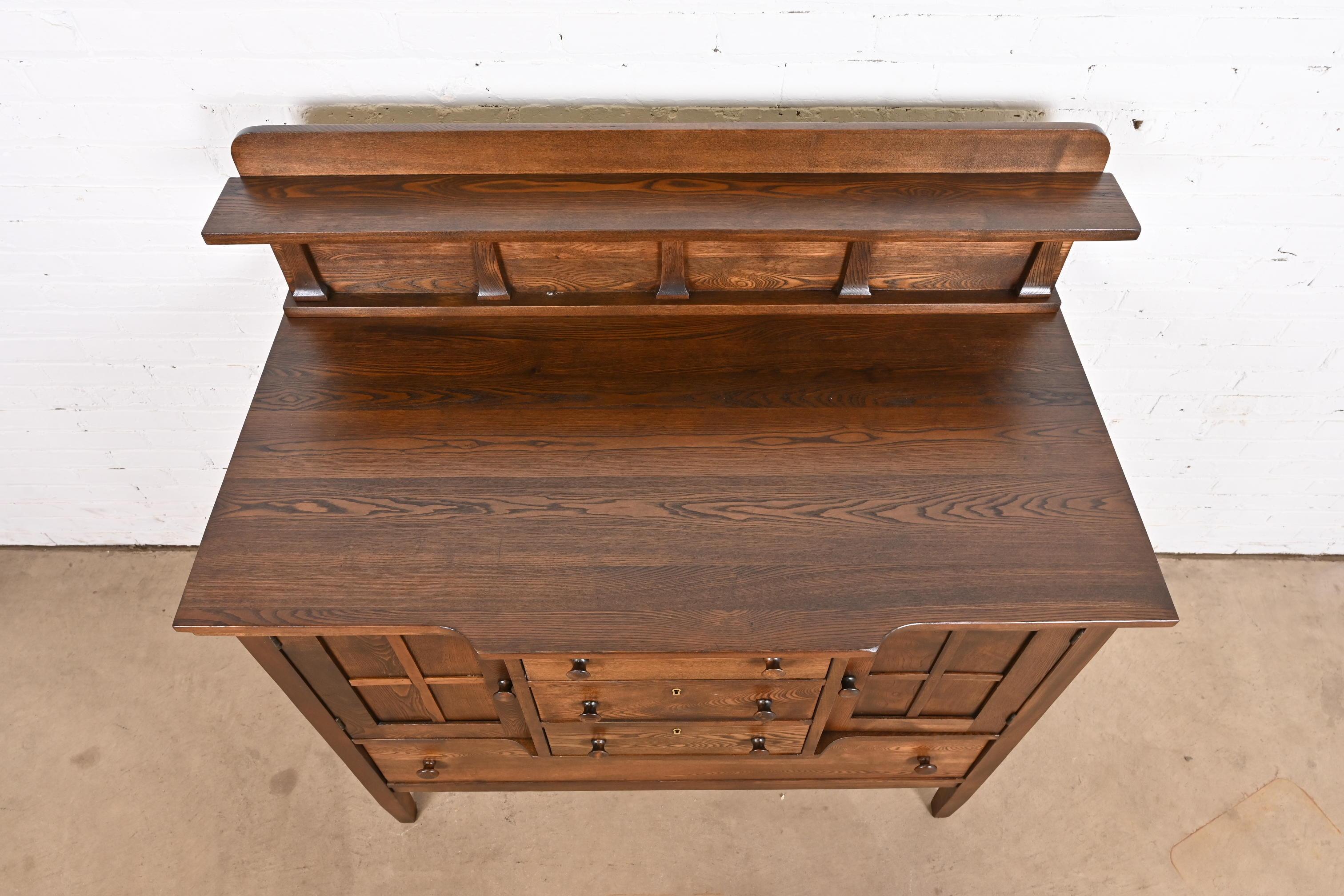 Stickley Brothers Antique Mission Oak Arts & Crafts Sideboard, Newly Refinished 4