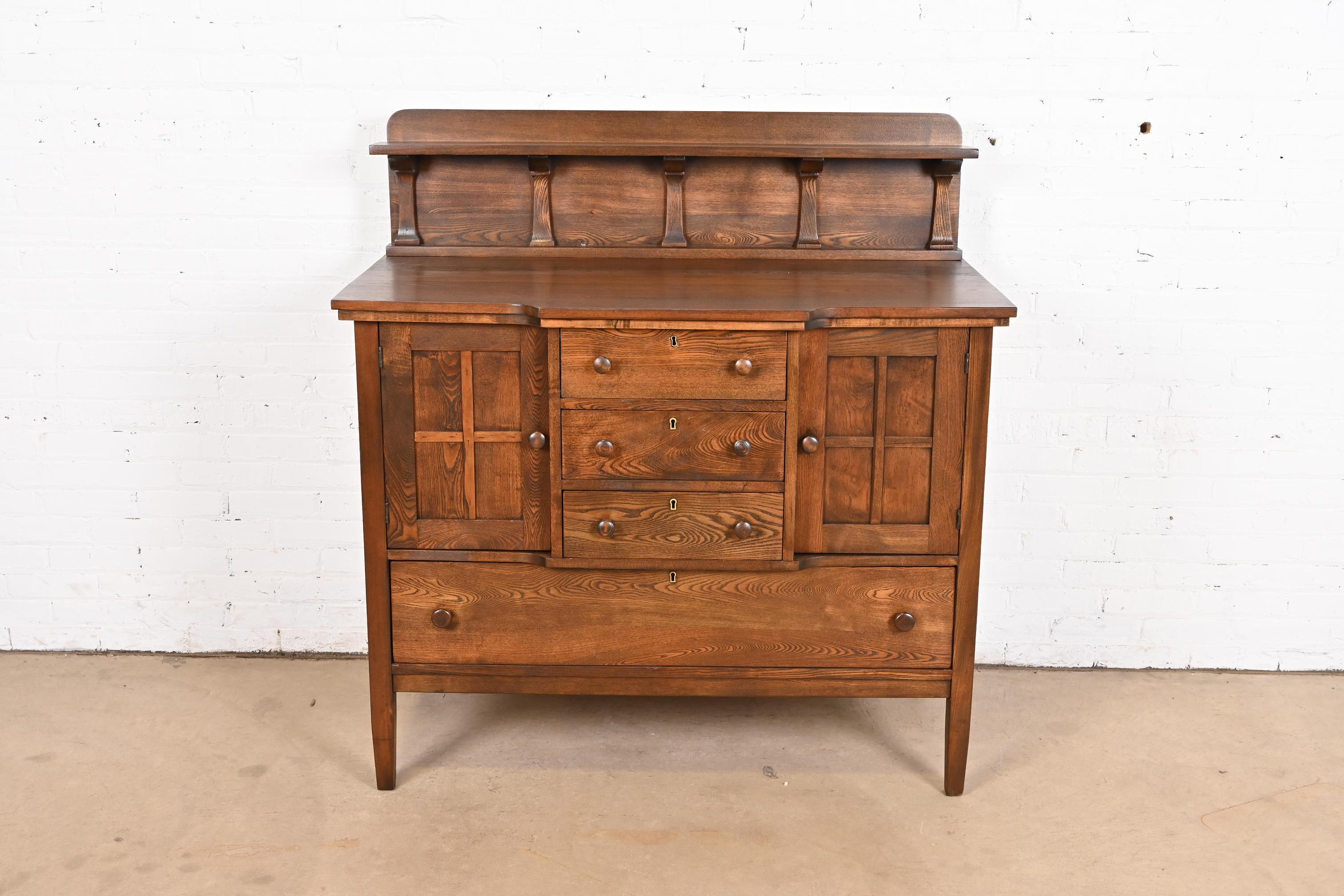 Arts and Crafts Stickley Brothers Antique Mission Oak Arts & Crafts Sideboard, Newly Refinished