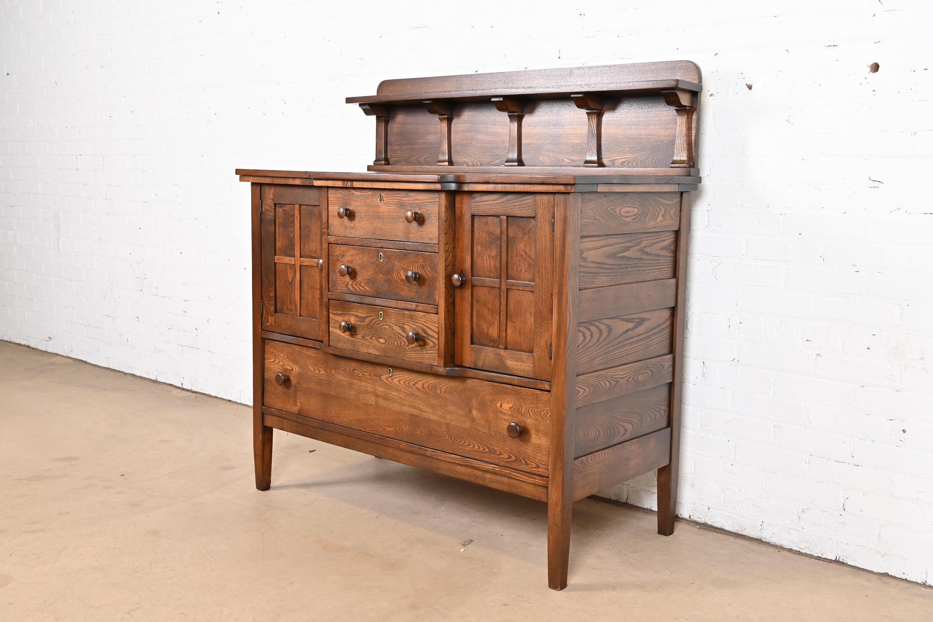 American Stickley Brothers Antique Mission Oak Arts & Crafts Sideboard, Newly Refinished