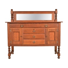 Stickley Brothers Antique Mission Oak Arts & Crafts Sideboard or Bar Cabinet