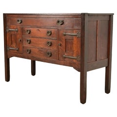 Stickley Brothers Antique Mission Oak Arts & Crafts Strap Hinge Sideboard, 1910