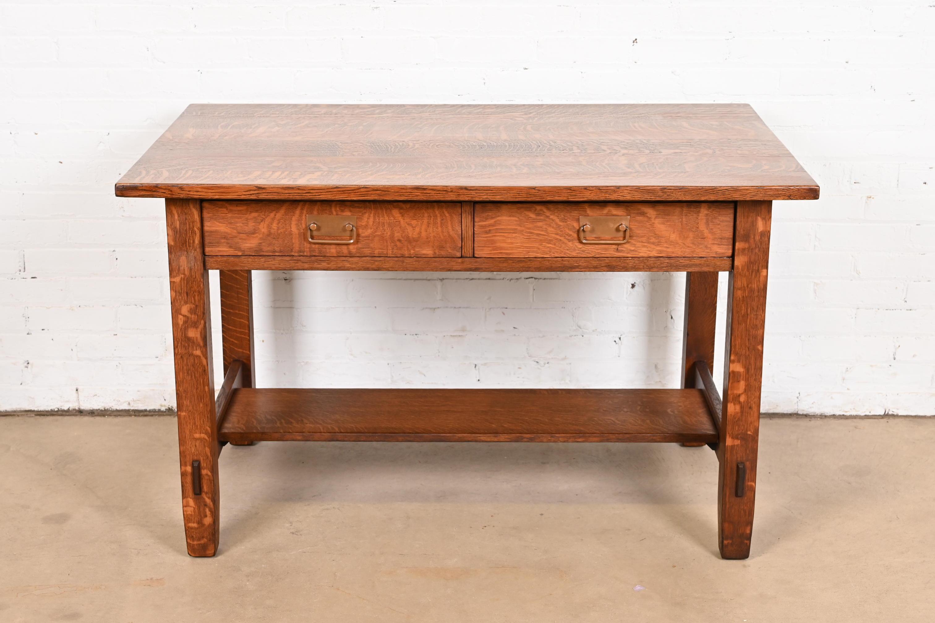 Stickley Brothers Escritorio antiguo Mission Oak Arts & Crafts Estadounidense