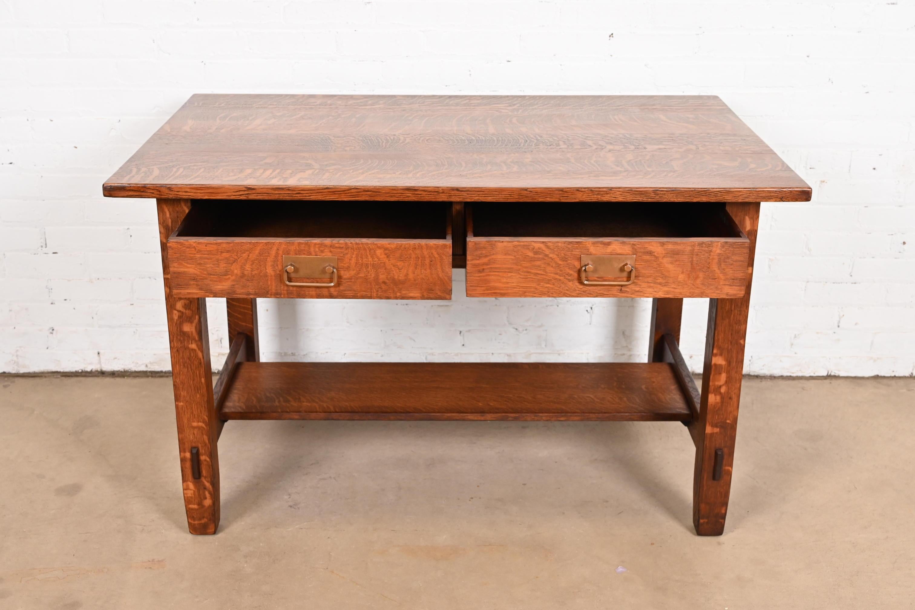 Stickley Brothers Escritorio antiguo Mission Oak Arts & Crafts siglo XX