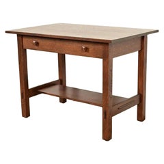 Stickley Brothers Antique Mission Oak Arts & Crafts Writing Desk, Newly Refinish