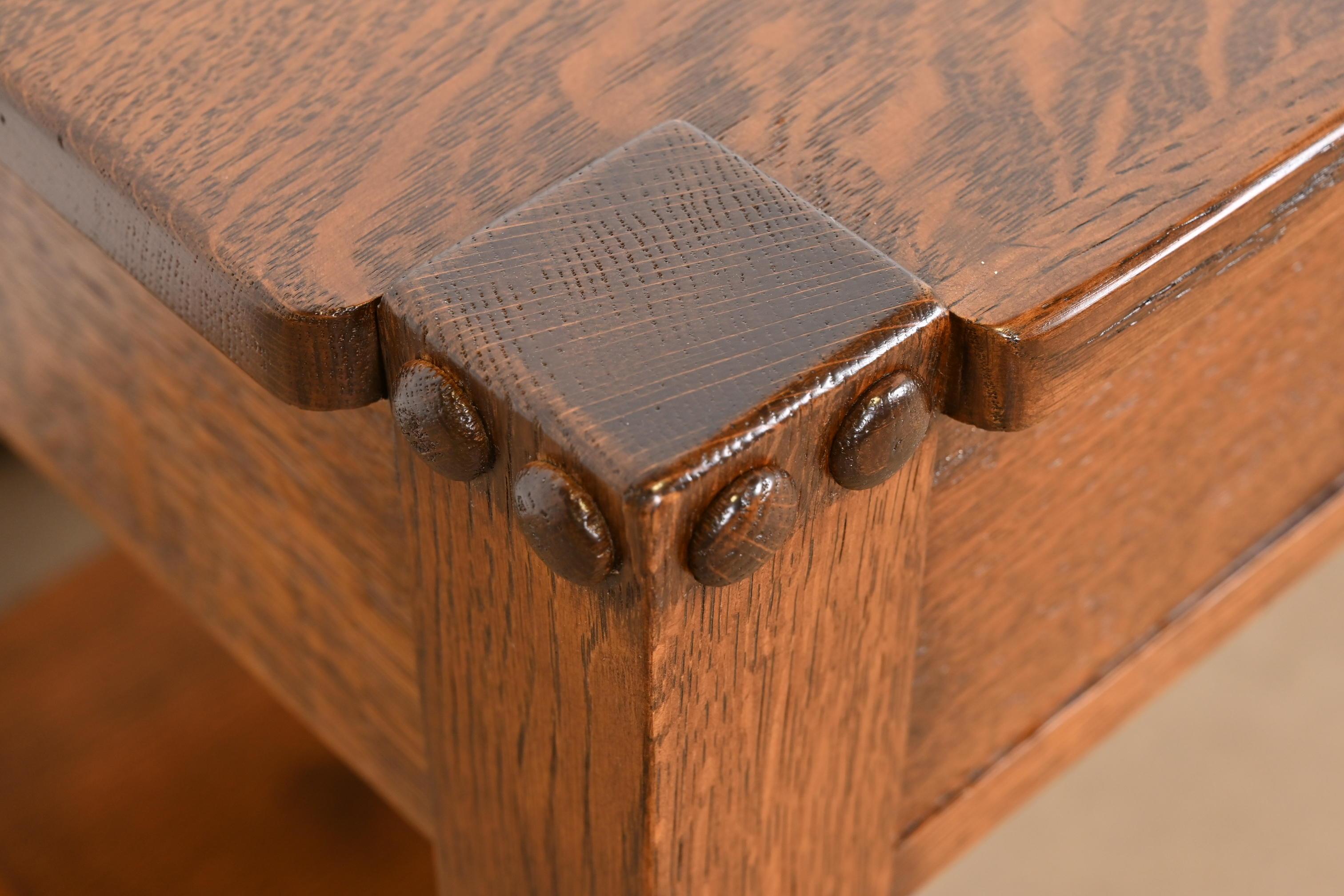 Stickley Brothers Antique Mission Oak Arts & Crafts Writing or Library Table For Sale 2