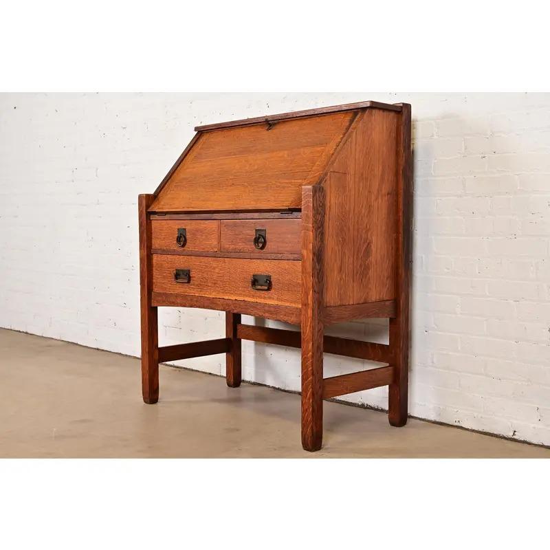 Arts and Crafts Stickley Brothers Scrivania antica in Oak Arts & Crafts, CIRCA 1900 in vendita
