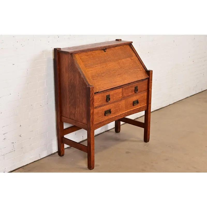 Stickley Brothers Scrivania antica in Oak Arts & Crafts, CIRCA 1900 In condizioni buone in vendita a South Bend, IN